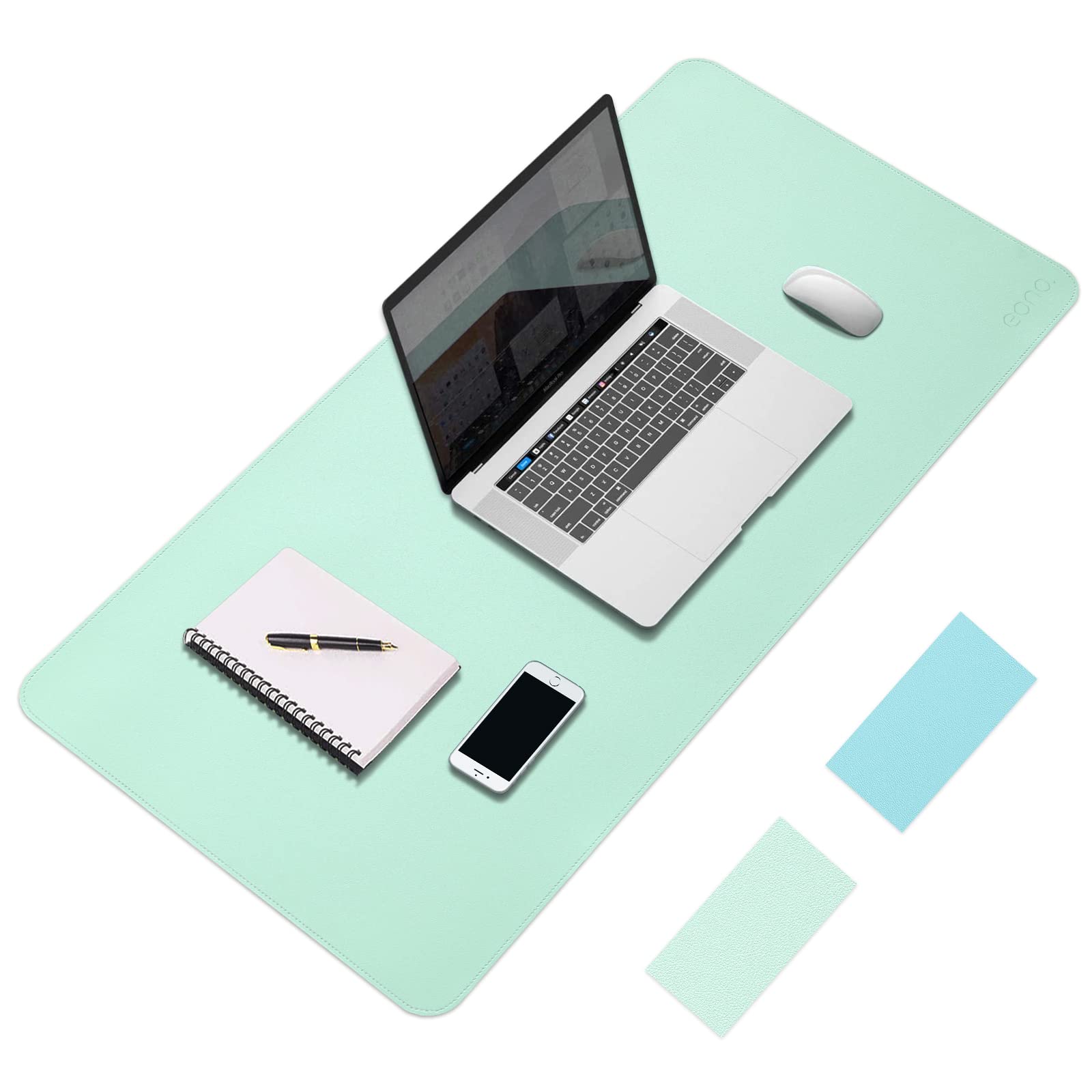 Eono by Amazon PU Leather Desk Mat (Green&Blue)