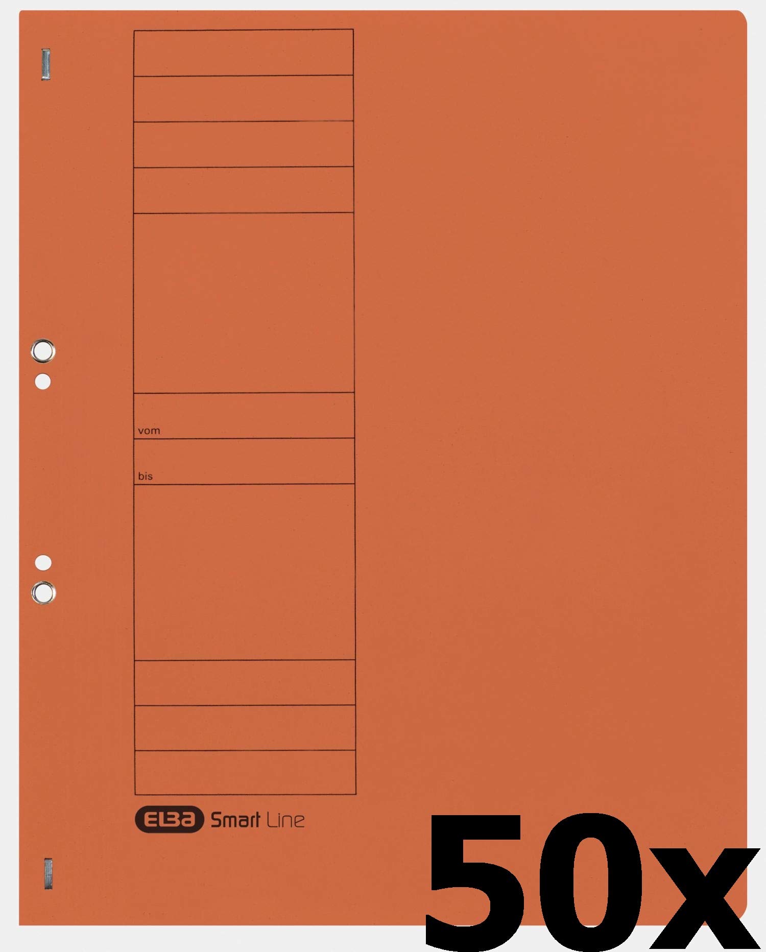 Elba 21450OG Attachable File for Commercial or Official Filing 250 g/sq. m Manila Cardboard for 200 DIN A4 Sheet, Full Front Cover Pack of 50 Orange