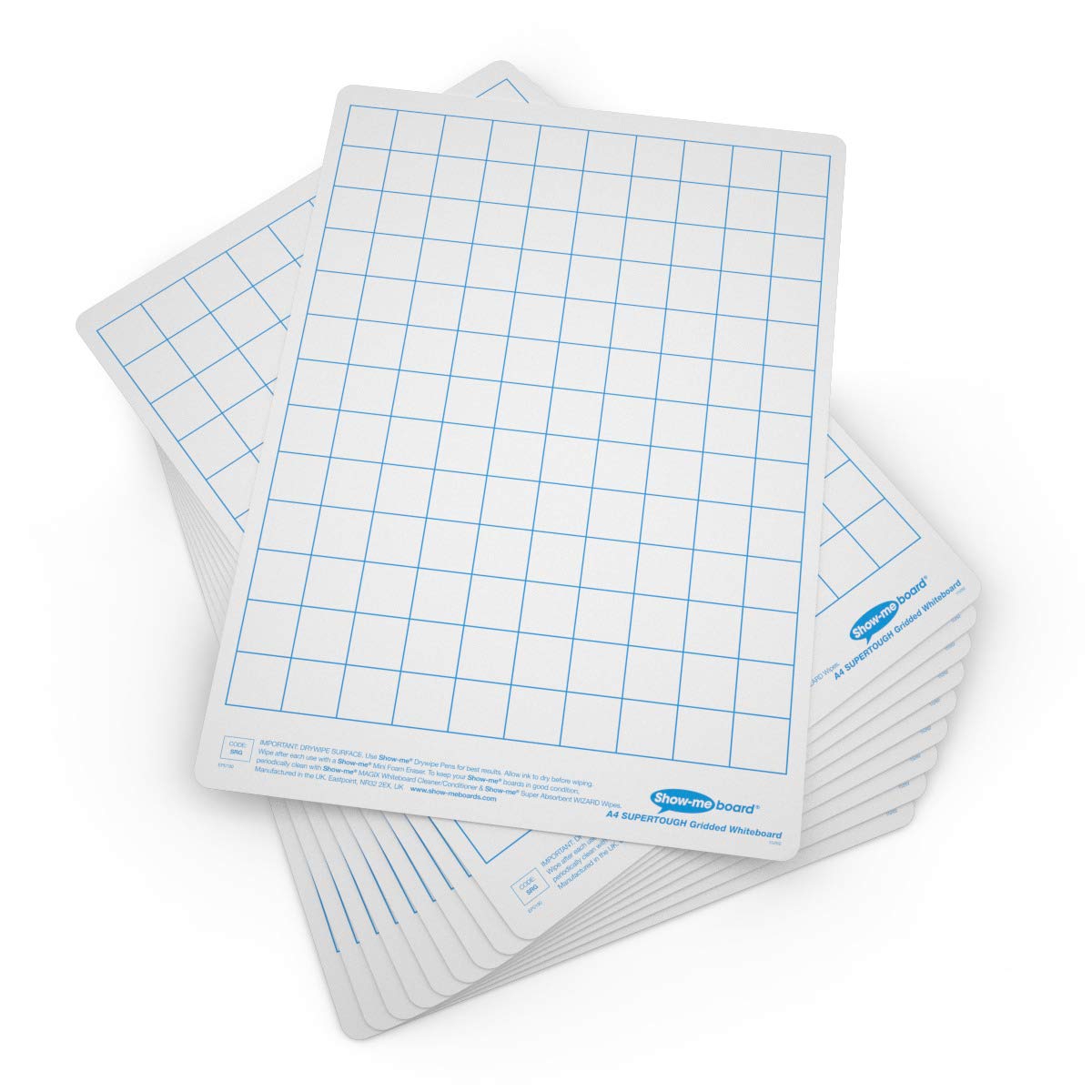 Show-me A4 Supertough Whiteboards, Pack 10