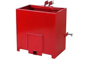 KRAFEDGE Heavy Duty 3-Point Ballast Box for Category 1 Tractors, Attachments Ballast Box-Quick Hitch Compatible, Durable Powder-Coated Steel Construction, Fits Skid Steers & Loaders (Red)
