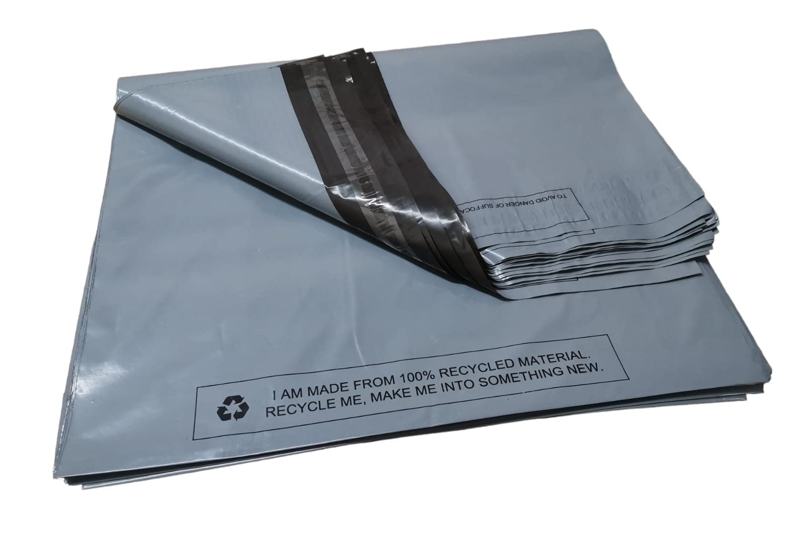MSDS-SOLUTIONZ 100 Mailing Bags 17"x22" – Large Parcel Bags, Durable Grey Postage Bags for Clothes vinted, Strong mailing Bags Large self Seal Packaging