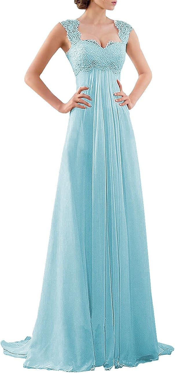 DYS Women's Empire Waist Bridesmaid Wedding Party Dress Lace Formal Evening Gown