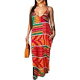 HipGlamp Women's Casual Summer Maxi Dresses Sleeveless Adjustable Spaghetti Strap Loose Plus Size Dresses