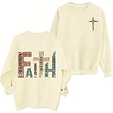 Sfyhnopy Christian Sweatshirt for Women Jesus Faith Religious Tops Bible Verse Pullover