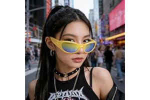 Sunglasses for Women Men, Retro Wrap Around Rectangle Cat Eye UV400 Protection Sunglasses for Driving Travel Outdoor