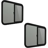 RecPro 30" x 24" RV Teardrop Window w/ Trim Kit | Tinted Glass, Central Latch, Weatherproof, Tempered