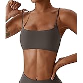 Comper Women's Sports Bras Wirefree Racerback Workout Bras Sexy Thin Straps Yoga Sport Bras with Removable Pads