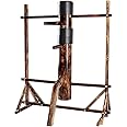 Flex HQ Adjustable Height Wing Chun Dummy Mook Yan Jong IP Man Training Target Wood with Frame Stand