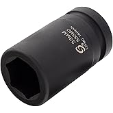 SUNEX TOOLS 533MD, 1 Inch Drive, 33mm Deep Impact Socket, Cr-Mo Steel, Radius Corner Design, Chamfered Opening, Dual Size Markings