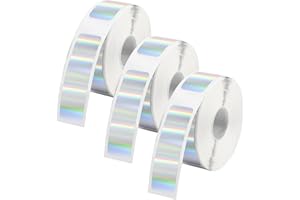 3 Rolls Laser Color Label Tape 12mm x 40mm Compatible with Phomemo D30 D35 Label Maker, Custom Laminated Replacement Stickers