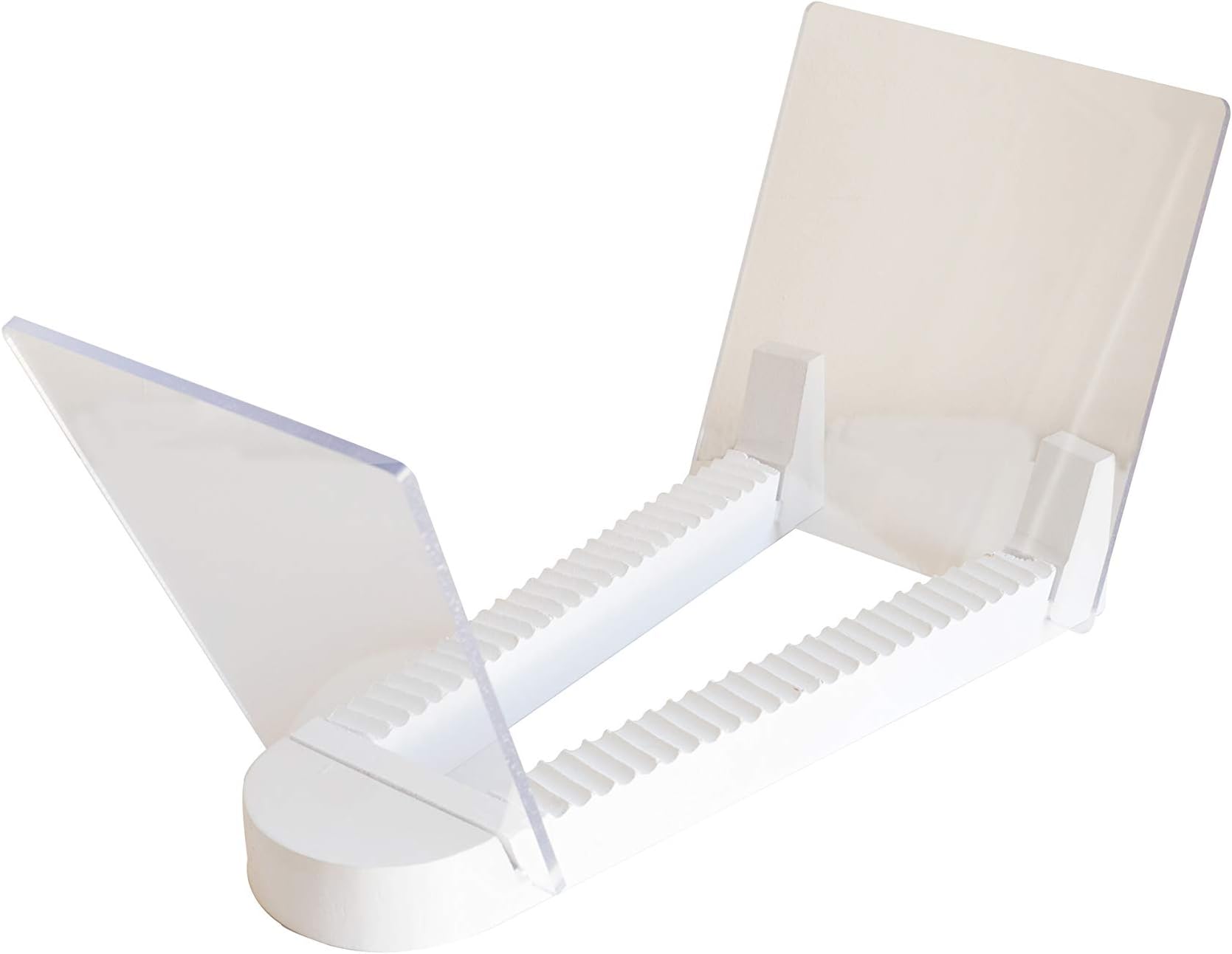 LykeLux Vinyl Record V Shape Holder - Pine Wood & Clear Acrylic - Modern 12'' & 7'' LP Stand Display Rack - Holds 50 Albums - Showcase Your Collection - Patent Pending