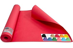 Paclord USA Made 18" x 1200" Christmas Red Kraft Paper Roll, 45 lbs Thickness, American Quality Kraft Paper for School, Poster Arts, Bulletin Board - Odorless, Non-Toxic, Safe for Kids