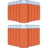 PartyPrints 25 Pack Orange Blank Slim Can Cooler Sleeves | Plain Seltzer Customizable Bulk Coolers for Beer Bottles & 12oz Tall Cans | Skinny Collapsible Drink Insulated Sleeve