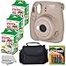 Fujifilm Instax Mini 8+ (Cocoa)Instant Film Camera W/ Self Shot Mirror + Fujifilm Instax Mini 3 Pack Instant Film(60 Shots) + Case + Batteries Top Kit - International Version (No Warranty)