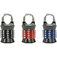 Master Lock Locker Lock Set Your Own Combination Padlock, 3 Pack, Colors May Vary, 1535EC3
