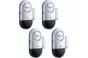 NOOPEL Door Alarms When Opened for Kids Safety, 4 Pack 120dB Loud Window Sensors for Home Security, Pool Alarms, Door Alarm Sensor for House Hotel Sheds Caravans