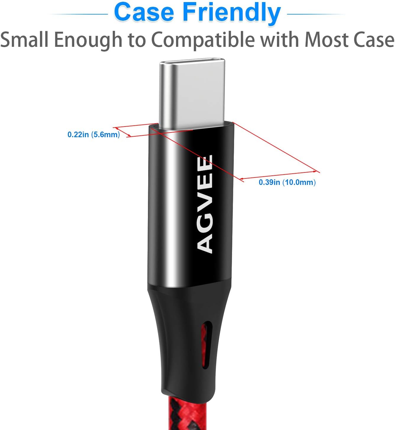 AGVEE 3A Heavy Duty USBC Charger Cable Seamless USBC End LG Stylo 4 5