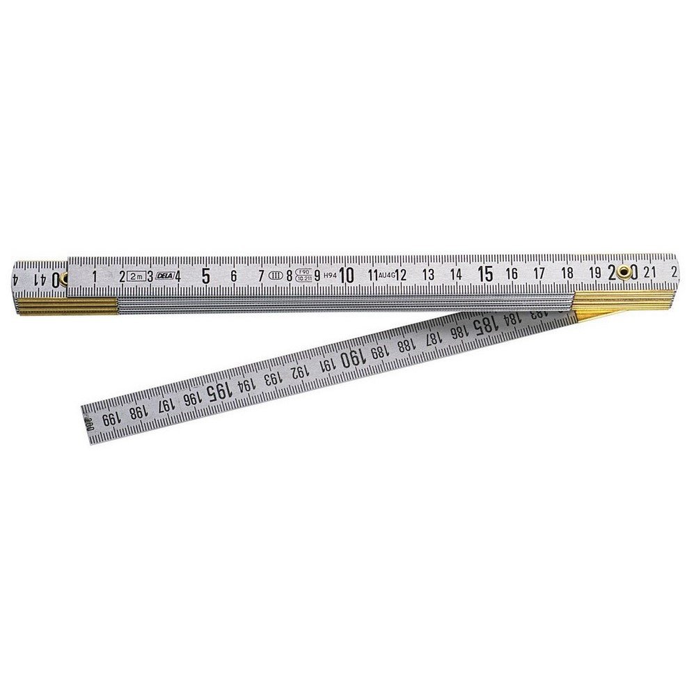 Facom Brass Folding Rule, Metric 2 m x 15 mm