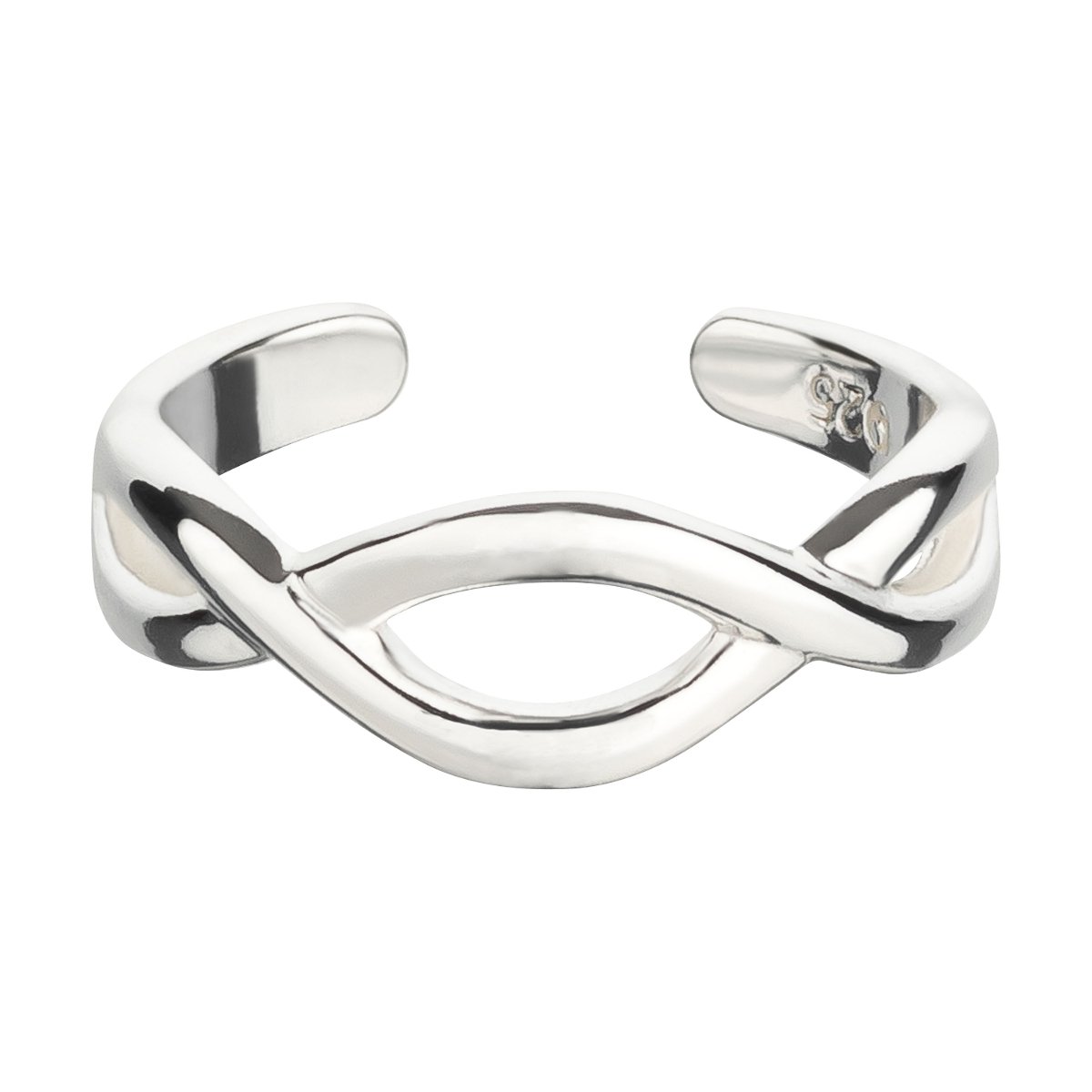 Toe Ring 925 Sterling Silver Adjustable Model 27 Infinity 2