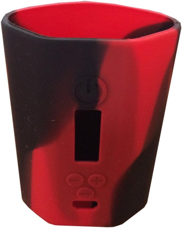 ISmoka Eleaf iStick 200W TC Protective Soft Silicone Gel Skin Sleeve Wrap Case Cover Fits iStick TC 200W Box Mod (Black-Red)