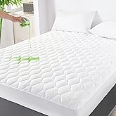 GRT Queen Mattress Protector Waterproof, Rayon from Bamboo, Cooling Quilted Fitted Mattress Pad, Noiseless Waterproof Mattres