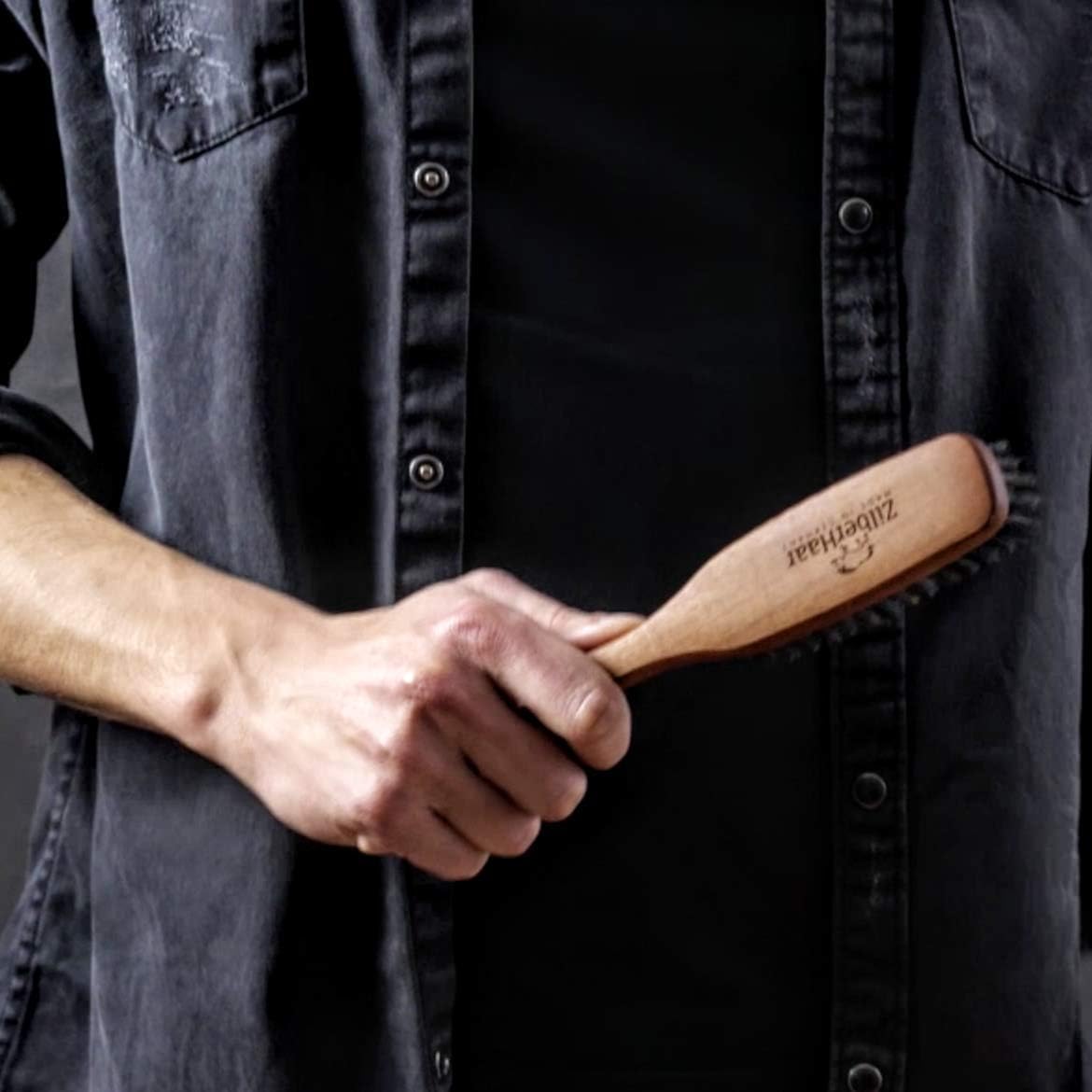 ZilberHaar, Long Hair & Beard Brush, Made From First Cut Boar Bristles and Pearwood, Perfect Beard Care for Men - Image 5