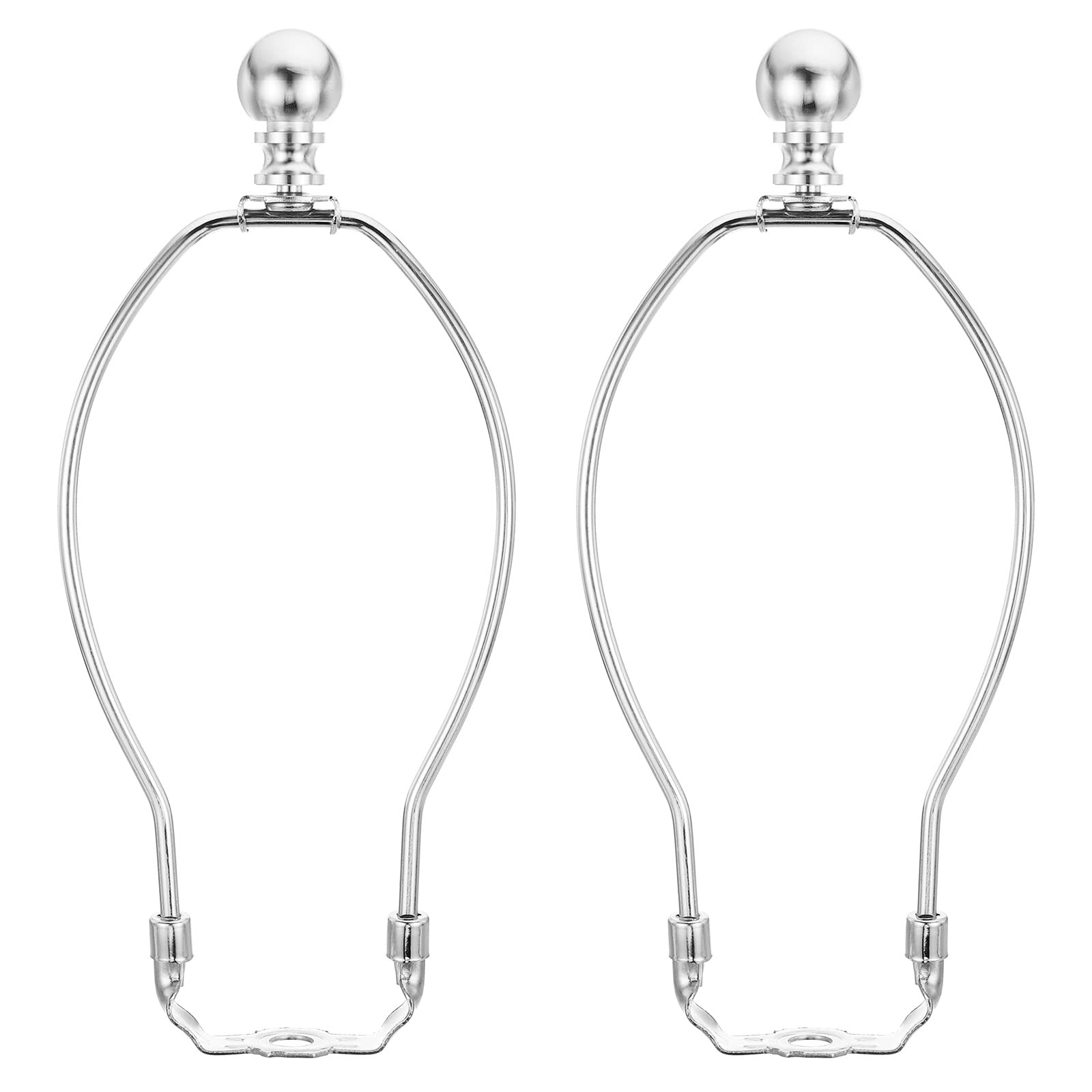 PATIKIL 8 Inch Lamp Harp Kit with Finial, 2 Set Detachable Shade Bracket Holder, DIY Lighting Accessories for Table Floor Lamps, Chrome