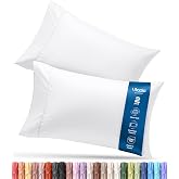 Pillow Cases Queen Size Set of 2, Ultra Soft Comfy Pillow Covers, White | Comfortable Pillow Sham like Pillowcases with Envelope Closure, Breathable Fabric, Fade &amp; Shrink Resistant, Machine Washable