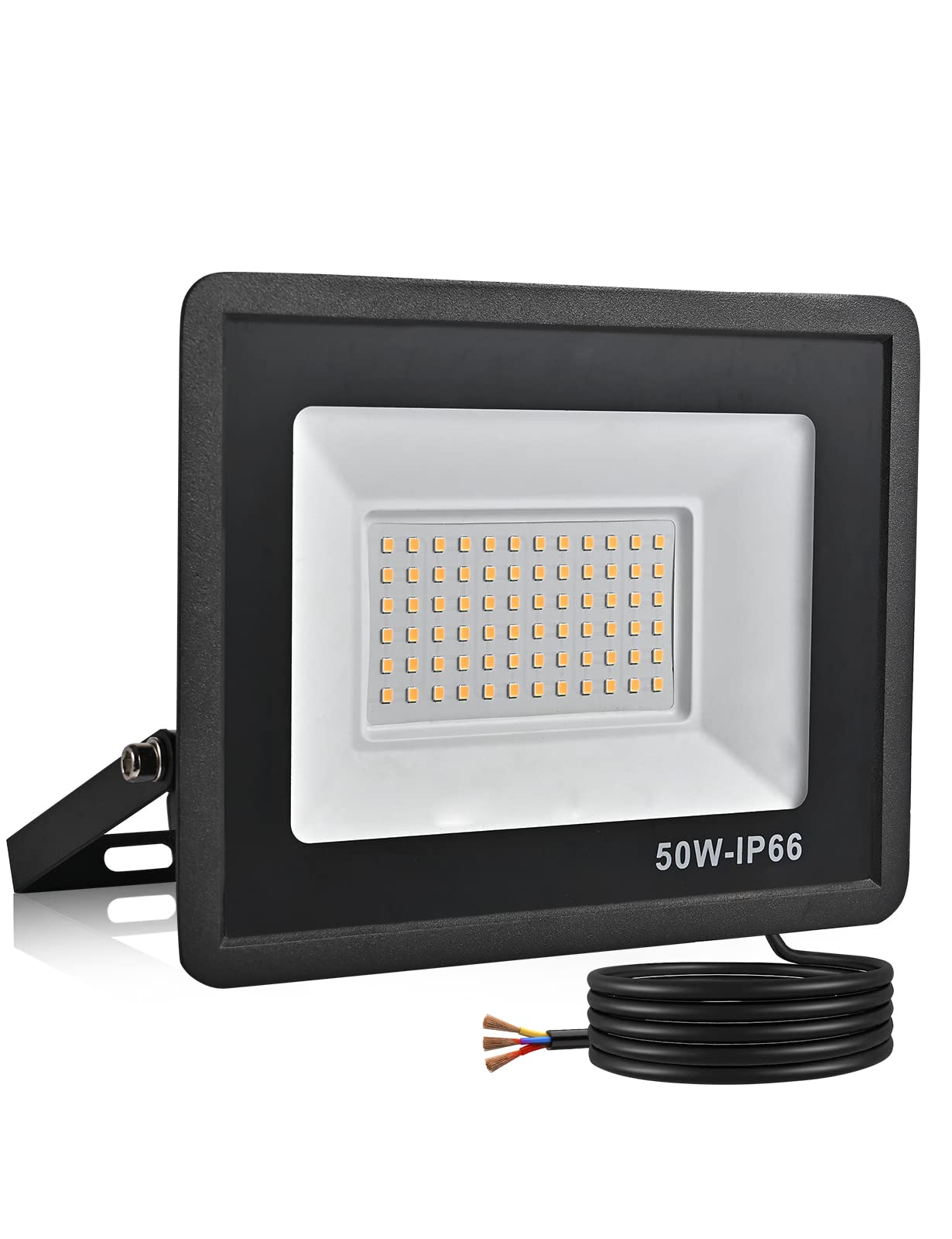 treoir LED Floodlight Security Light,50W Outdoor Spotlight 5000LM Outdoor Flood Lights,IP66 Waterproof 6000k LED Spotlight for Garden,Garage,Square,Car Park,Construction Site ect(Cold White,50W) — image 1