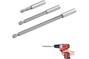 Kioiner 3 Pcs Magnetic Drill Bit Extension, 1/4 Inch Hex Shank Quick Release Drill Bit Extension Holder, 6cm/10cm/15cm Screwd