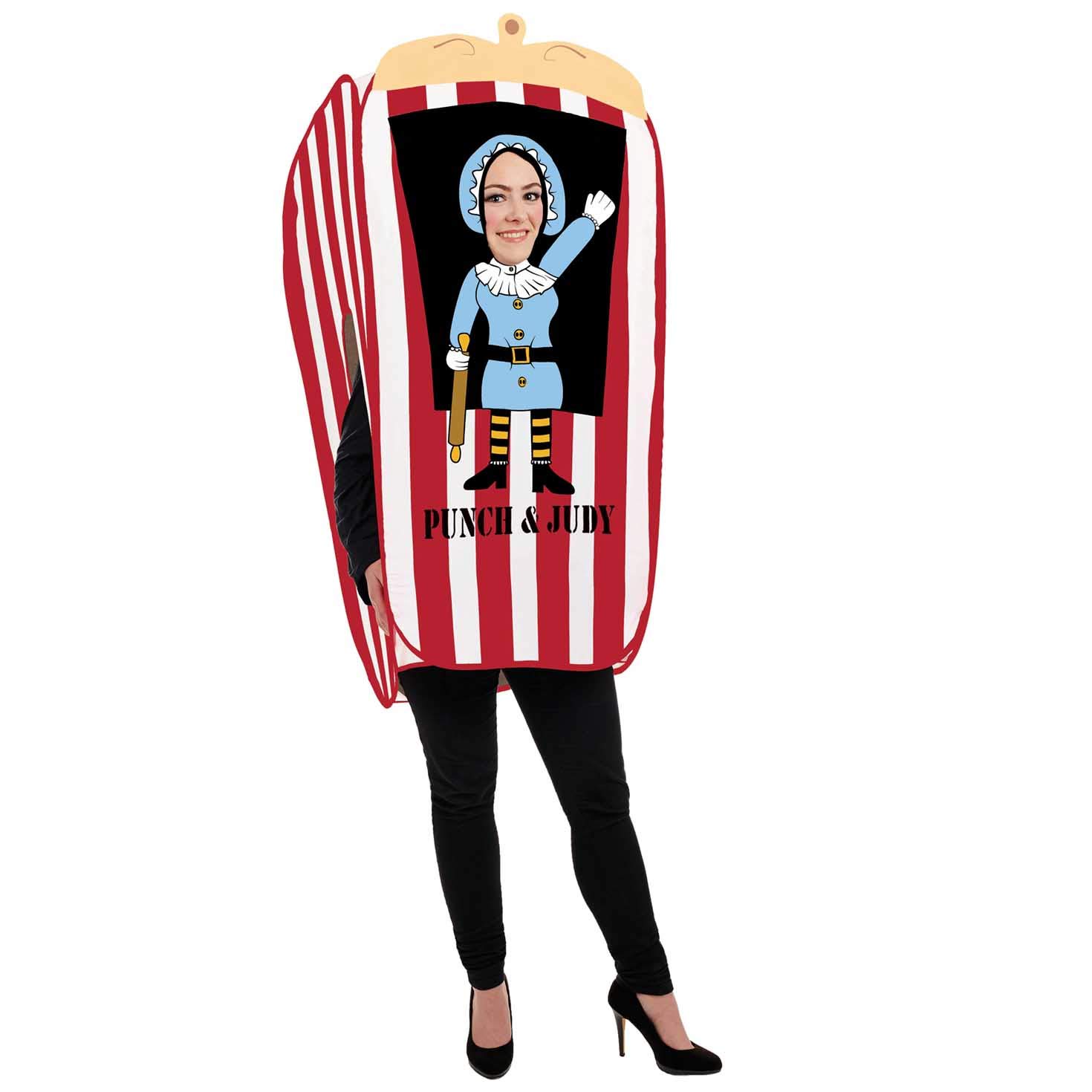 Adults Punch & Judy Costume Mens & Womens Carnival Booth Novelty Pop Up Outfit One Size