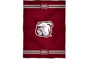 Vive La Fete College Blanket, Officially Licensed Mississippi State Bulldogs, Warm & Lightweight Throw Measuring 40" X 58" from