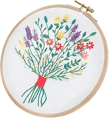 Amazon Co Jp クロスステッチ刺繍キット 花 パターン付き 刺しゅうキット 初心者 Diy ホーム 装飾 クロスステッチ 手芸 飾り 手作り プレゼント 刺繍布 竹フープ 針 糸 花柄g ホーム キッチン