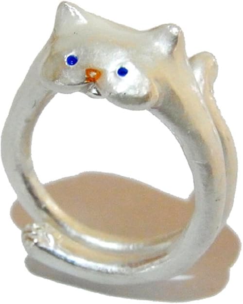 Amazon ネコ リング 猫 指輪 パルナートポック コラボ わたぐも ふぐふぐねこ ソリッド ホワイト フリーサイズ おもしろ キャット アニマル 動物 レディース 人気 かわいい リング 通販
