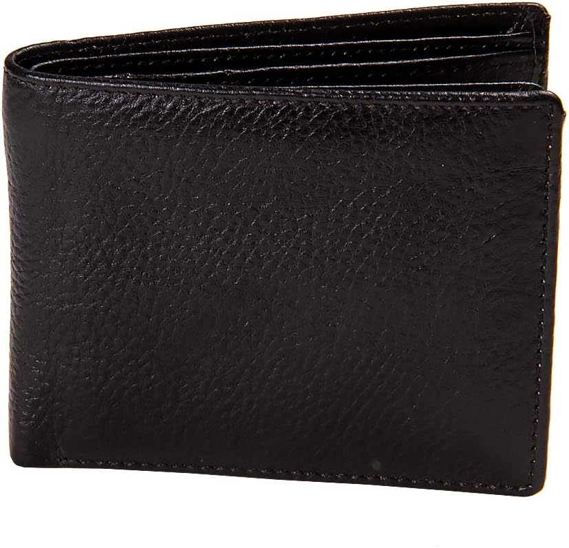 Genuine Leather Wallet for Men (DZ01, Black)