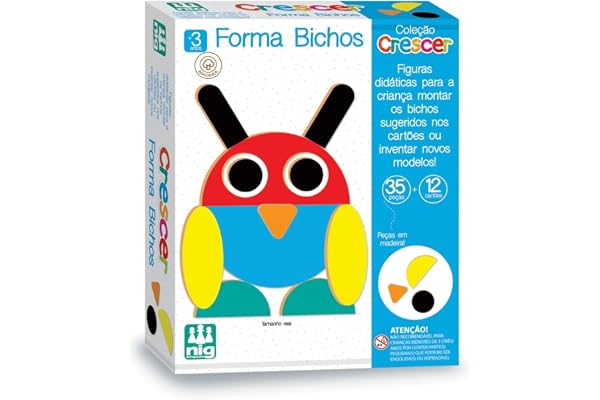 Nig Brinquedos Jogo Educativo Madeira Crescer Forma Bichos