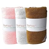 Plush MojaFiber Microfiber Face Cloth: Ultra Dense 3 Pk – 12”x12”| Exfoliate & Cleanse Pores | Easily Remove Makeup & Dead Skin Cells | Water or Light Soap Neapolitan