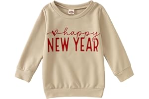 AG AGUU Happy New Year Sweatshirt for Toddler Baby Girl Boy Cute Holiday Shirts Crew Neck Tops Long Sleeve Winter Clothes