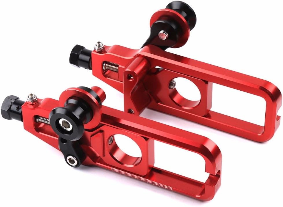 CNC Chain Adjuster Tensioners With Swing Arm Spool For Yamaha MT10 2016-2017 YFZ-R1 2015-2017 (Red)