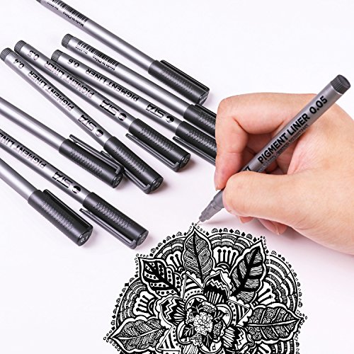 Dyvicl Black Micro-Pen Fineliner Ink Pens - Waterproof Archival Ink Micro Fine Point Writing Drawing Pens for Sketching, Anime, Artist Illustration, Technical Drawing, Office Documents, Scrapbooking - Thumbnail 3