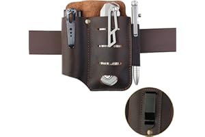 VIPERADE PJ15 EDC Leather Sheath, Flashlight Holster/Pocket Knife Sheath/Tactical Pen Sheath/Multitool Sheath, Knife Organize