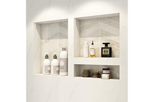 UNI-GREEN Shower Niche, Shower Niche Ready for Tile32"X20"(16"x20"Single Shelf+16"x20"Double Shelf)Set of Two Organizer,Recessed Shower Shelf Easy Installation and Bonding Friendly,Niche for Bathroom Storage