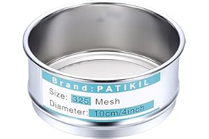 PATIKIL 325 Mesh(0.045mm) Lab Sieve, 3.9"(10cm) Diameter Sifting Screen 304 Stainless Steel Wire Cloth Fine Mesh Sieve for In