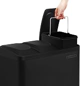 SONGMICS 318 L Kitchen Waste Bin with 3 Compartments and Pedal LTB54B view 4