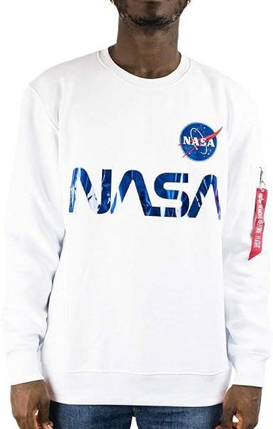 alpha industries nasa hoodie white