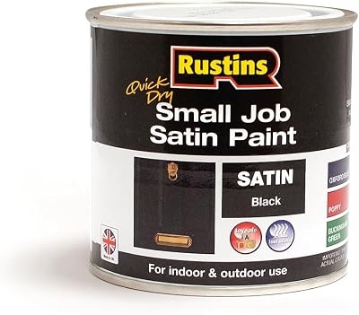 Rustins Small Job Satin Paint Black 250ml