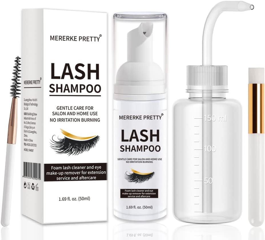 Mererke_Pretty Eyelash Cleanser 50 ml + Brushes + Rinse Bottle Kit