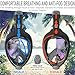 Aleoron - Foldable Full Face Snorkel Mask for Adults and Youth (Women & Men) - Anti Fog Full Face Snorkeling Mask with Action Camera Mount - Dive Mask UV Panoramic 180 Seaview Diving Mask Set
