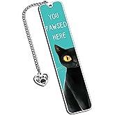 Cat Lover Gifts for Women Men, Black Cat Bookmark for Women Cat Lovers Friends Her, Book Marks for Reading, Reading Accessories for Book Lover, Bookish Gifts Christmas Stuffers