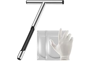 TENLUNO Soil Sampler Probe 12 Inch - Tubular Contractor Grade Enforced T Handle - Stainless Steel with Core Sampling Area - Includes Soil Sample Kit